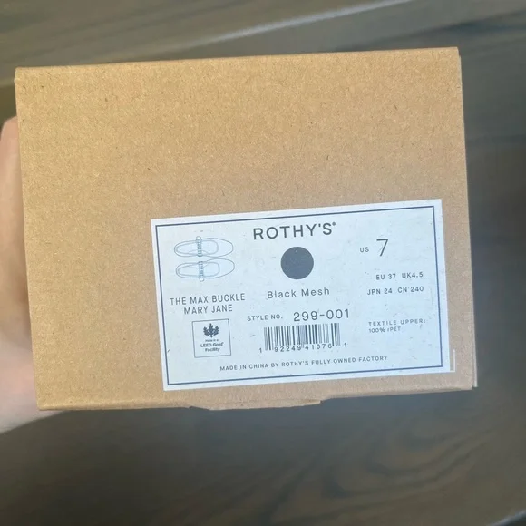 Rothy's Max Buckle Mary Jane flat in Black Mesh Size 7 - Like New! - Picture 13 of 14